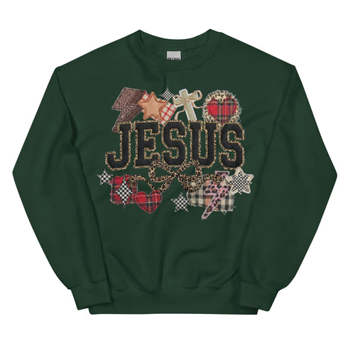 Jesus Faux Quilted Crewneck