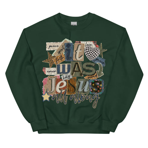 It was Jesus Faux Quilt Crewneck