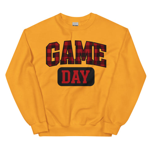 Game Day Red Plaid Football Sweatshirt