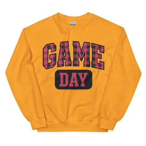 Game Day Pink Plaid Football Sweatshirt