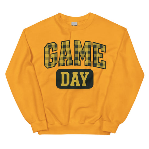 Game Day Yellow Plaid Football Sweatshirt