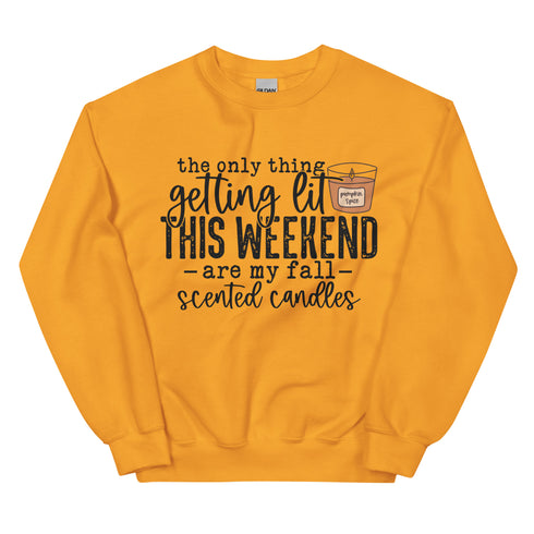 Getting Lit Fall Candles Halloween Sweatshirt