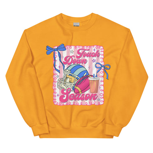 Football Touch Down Season Pink Sweatshirt