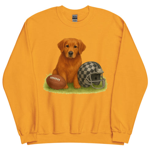 Red Golden Retriever Football Crewneck