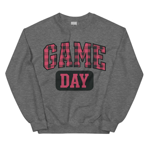 Game Day Pink Plaid Football Sweatshirt