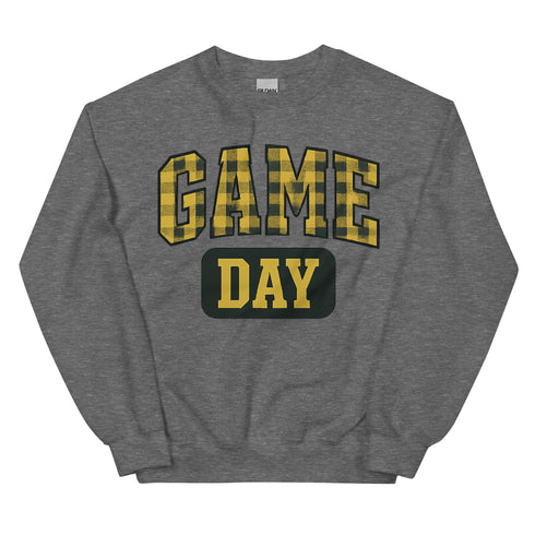 Game Day Yellow Plaid Football Sweatshirt
