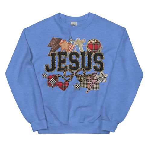 Jesus Faux Quilted Crewneck