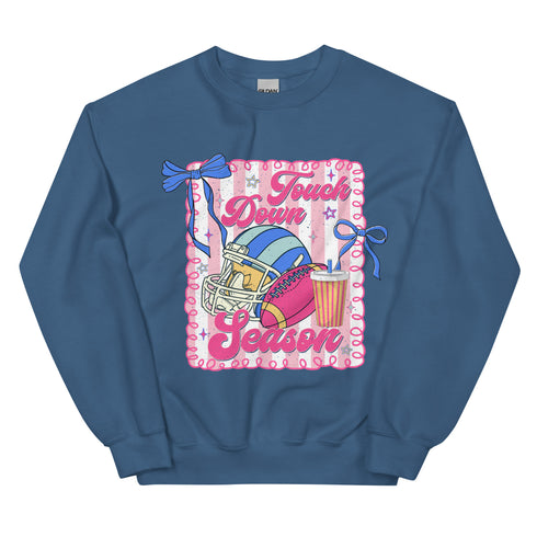 Football Touch Down Season Pink Sweatshirt
