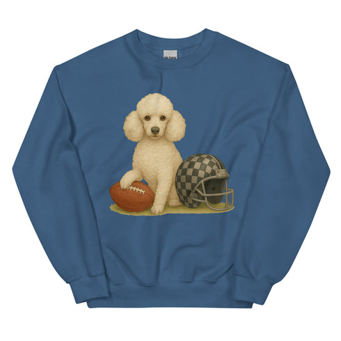 White Poodle Football Sweatshirt