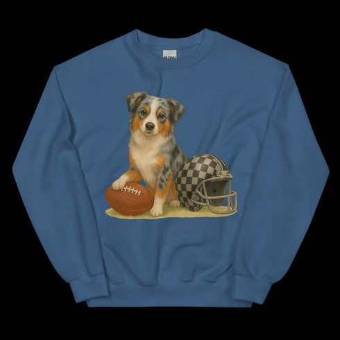 Blue Merle Aussie Football Sweatshirt