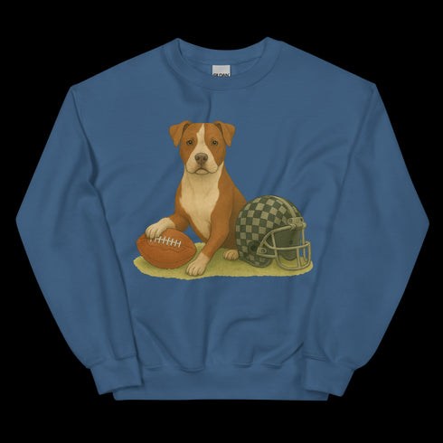Pitbull Brown and White Football Sweatshirt