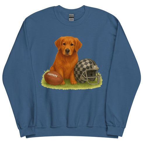 Red Golden Retriever Football Crewneck