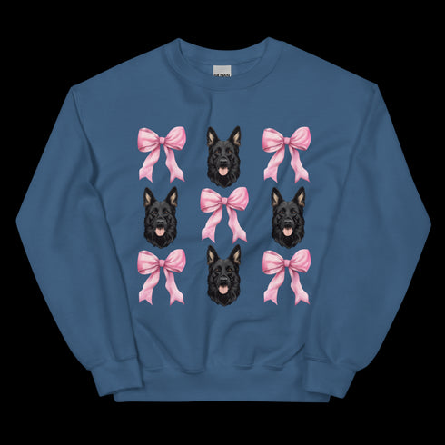 Black German Shepherd with bows Sweatshirt