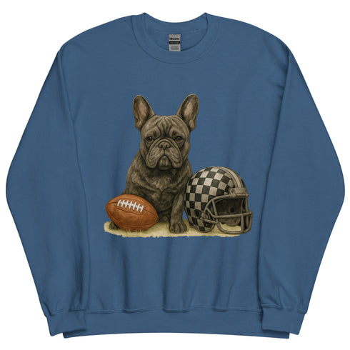 Black French Bulldog Football Sweatshirt