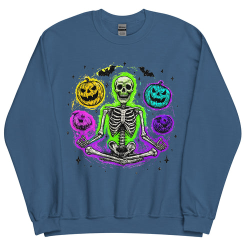 Halloween Skeleton Meditation Sweatshirt
