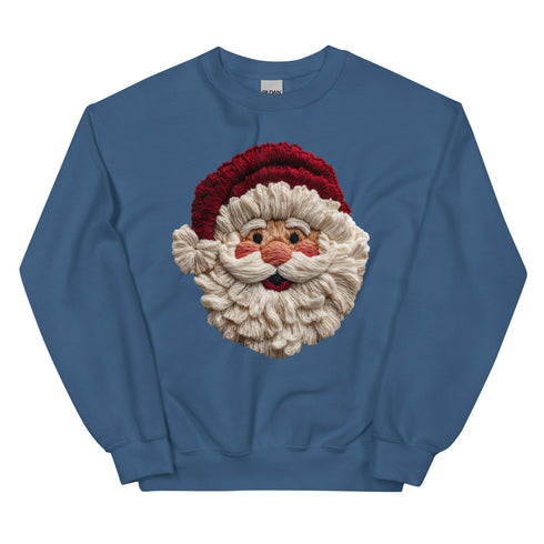 Faux Crochet Yarn Jolly Santa Sweatshirt