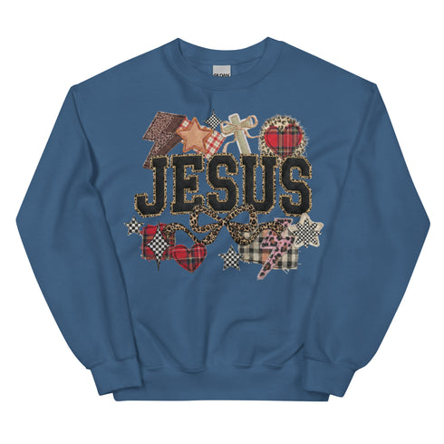 Jesus Faux Quilted Crewneck
