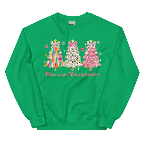 Merry Christmas Brushstroke Tree Sweatshirt