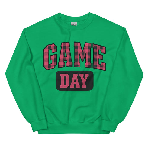 Game Day Pink Plaid Football Sweatshirt