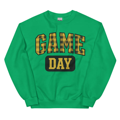 Game Day Yellow Plaid Football Sweatshirt