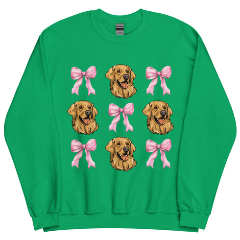 Golden Retriever with bows Sweatshirt