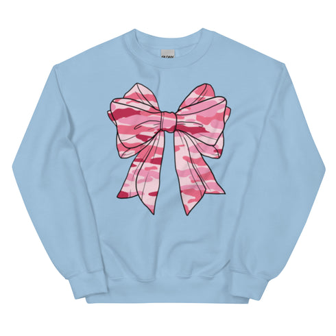 Camo Pink Bow Crewneck