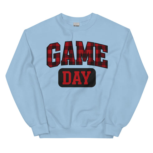 Game Day Red Plaid Football Sweatshirt