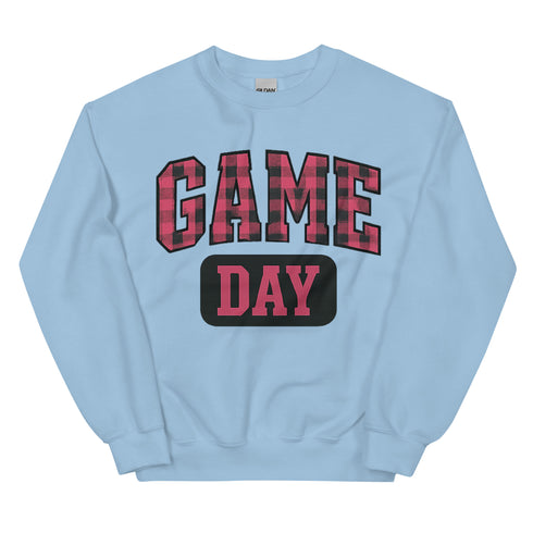 Game Day Pink Plaid Football Sweatshirt