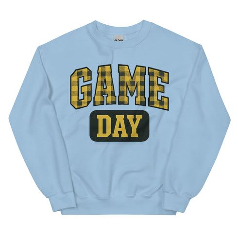 Game Day Yellow Plaid Football Sweatshirt
