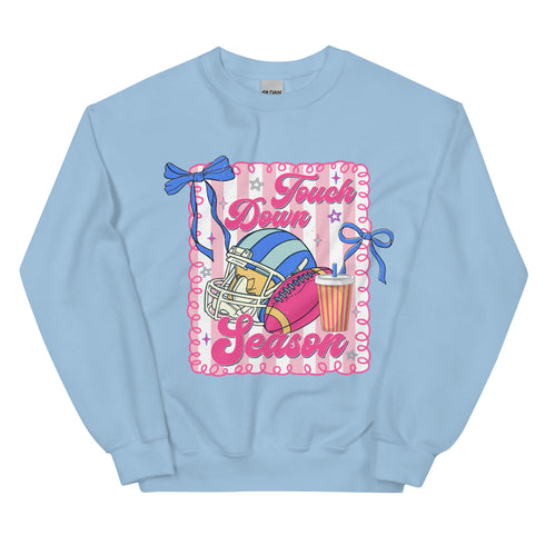 Football Touch Down Season Pink Sweatshirt