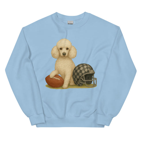 White Poodle Football Sweatshirt