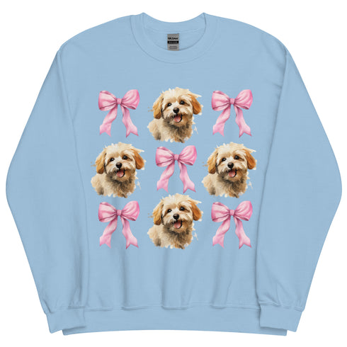 Maltipoo Pink Bow Dog Sweatshirt