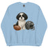 Black and White Shih Tzu Football dog Sweatshirt