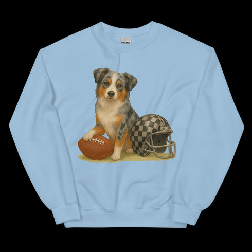 Blue Merle Aussie Football Sweatshirt