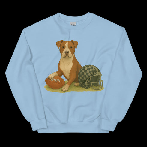 Pitbull Brown and White Football Sweatshirt