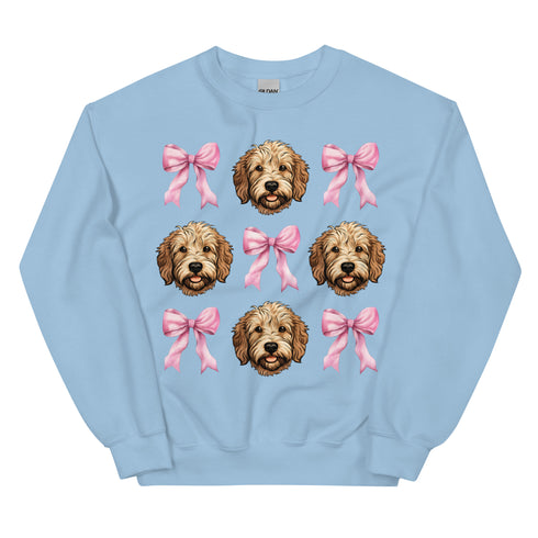 Golden Doodle With PInk Bows Dogs Sweatshirt