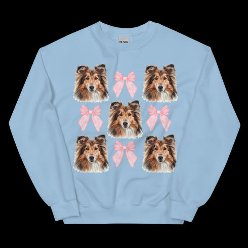 Sheltie With Pink Bows Dog Sweatshirt