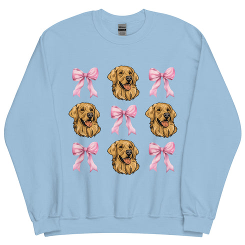 Golden Retriever with bows Sweatshirt