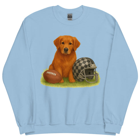 Red Golden Retriever Football Crewneck