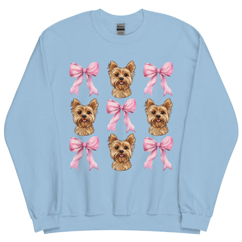 Blonde Yorkie with bows Sweatshirt