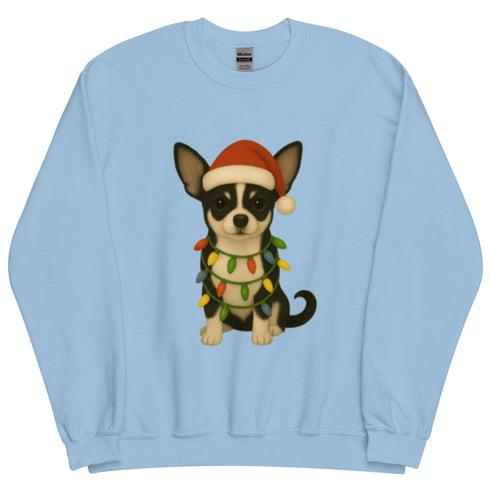 Christmas Black and White Chihuahua Crewneck