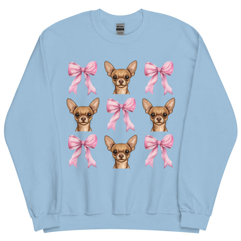 Tan chihuahua with bows Sweatshirt