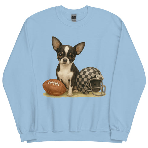 Chihuahua Black and White Football Sweatshirt