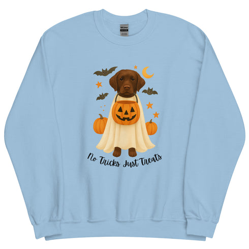 Chocolate Lab Halloween No Tricks Dogs Sweatshirt