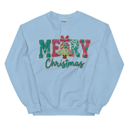 Faux Crochet Merry Christmas Crewneck