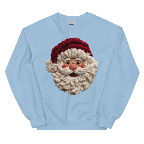 Faux Crochet Yarn Jolly Santa Sweatshirt