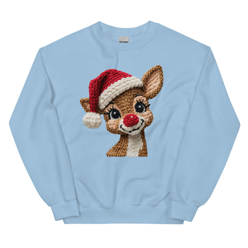 Faux Yarn Reindeer Crewneck