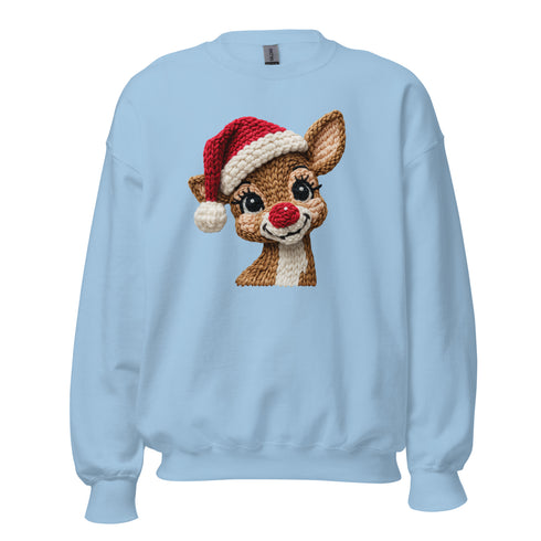 Faux Yarn Reindeer Crewneck