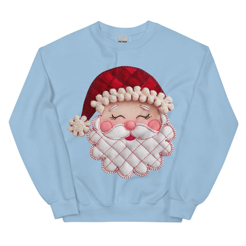 Santa Faux Patchwork Christmas Sweatshirt,