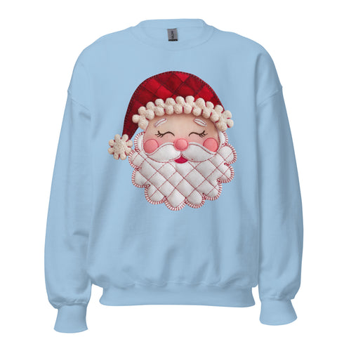 Santa Faux Patchwork Christmas Sweatshirt,